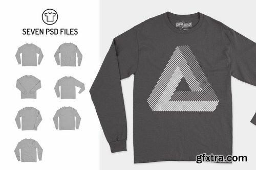 CreativeMarket Hanes LongSleeve Tee Mockups 1891166