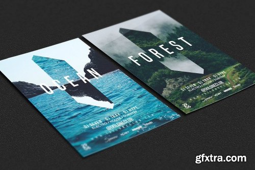 CreativeMarket 4in1 ELEMENTS Flyer Template 2074962