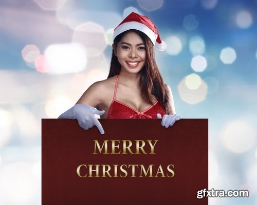 Woman dressed in a festive new year christmas holiday Snow Maiden 25 HQ Jpeg