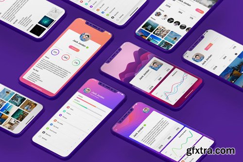 Profile Mobile UI Kit for iphoneX - CM 2146423