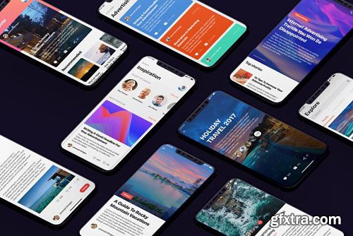 Social Mobile UI Kit for iphoneX - CM 2146427