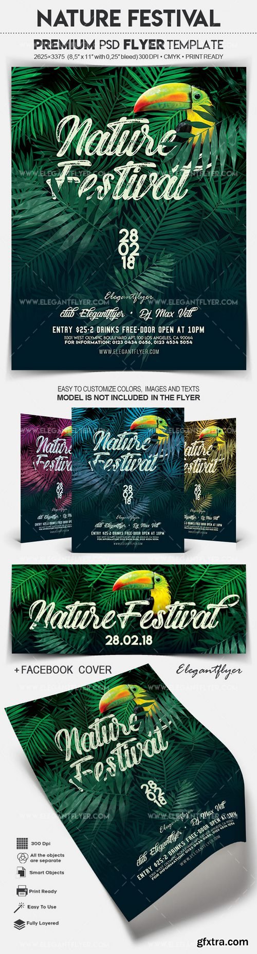 Nature Festival – Flyer PSD Template + Facebook Cover