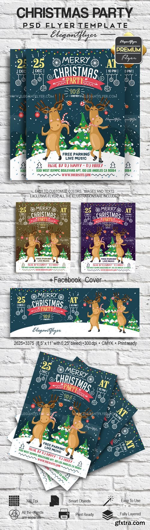 Christmas Party – Flyer PSD Template + Facebook Cover