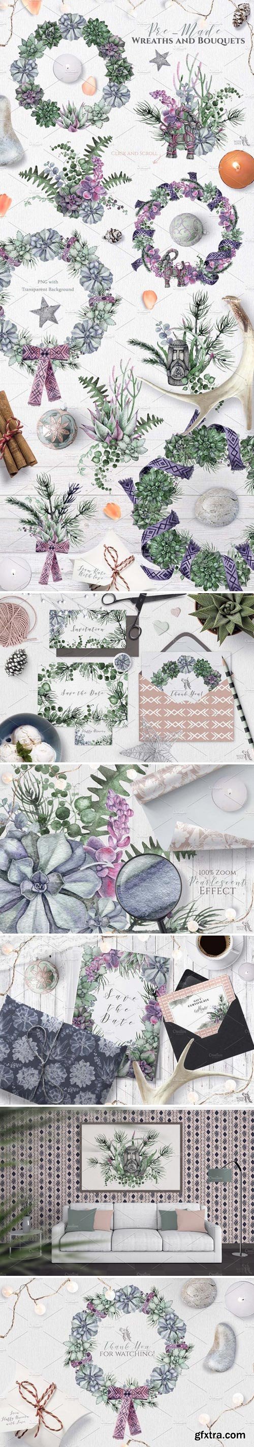 CM - Watercolor Scandinavian Succulents 2072289