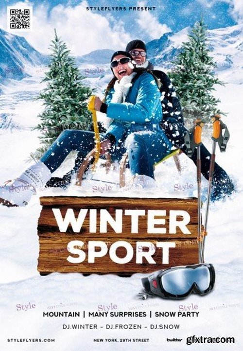 Winter Sport Flyer PSD Template