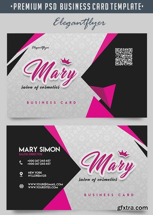 Salon Of Cosmetics V1 Premium Business Card Templates PSD