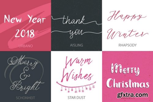 CreativeMarket Christmas Fonts Bundle & Watercolors 2117019