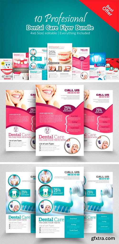 CM - 10 Dental Care Flyer Bundle Vol:01 2115770