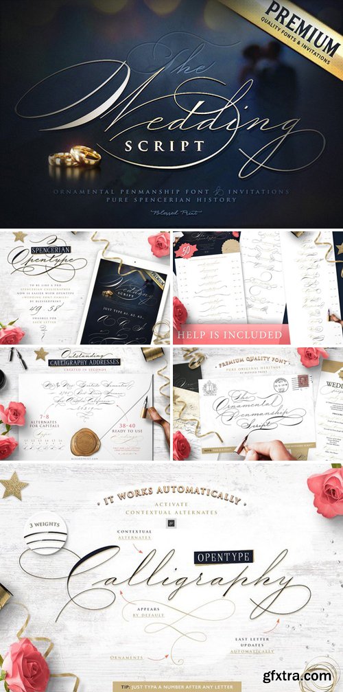 CM - The Wedding Script font & invitation 1994692