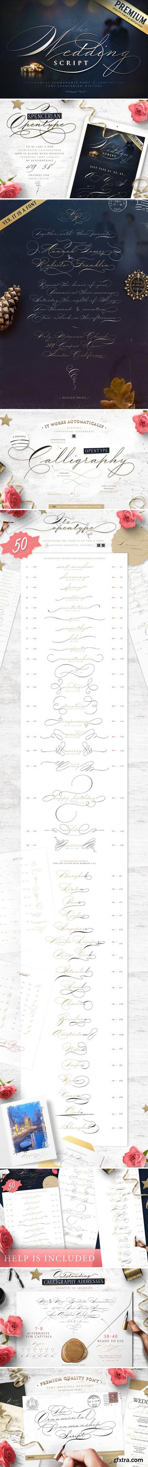 CM - The Wedding Script font & invitation 1994692