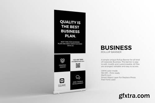 Black and White Roll-up Banner