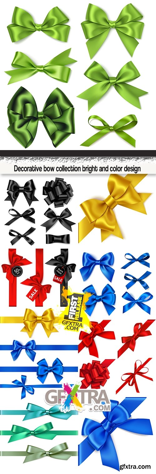 Decorative bow collection bright and color design