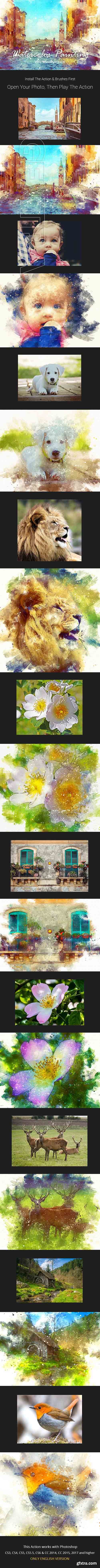 GraphicRiver - Full Watercolor Painting Photoshop Action 21110517