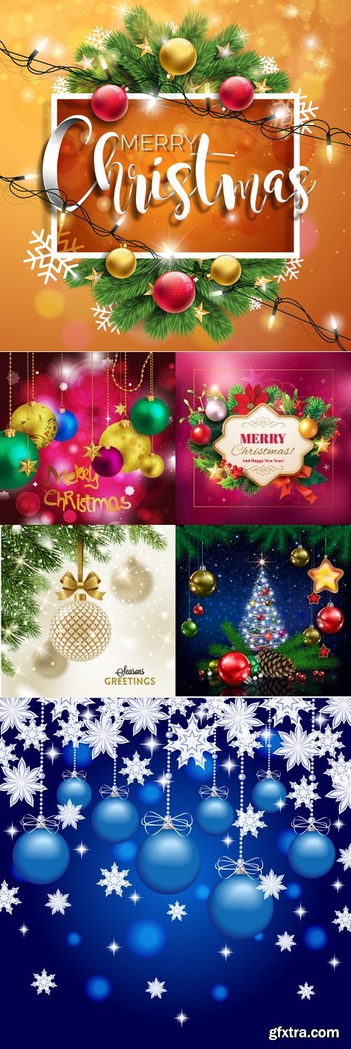 Vectors - Christmas Balls Backgrounds Set 13