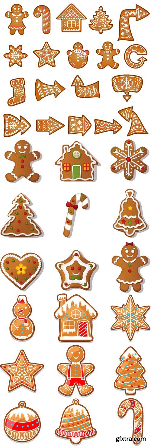 Vectors - Different Christmas Cookies Set