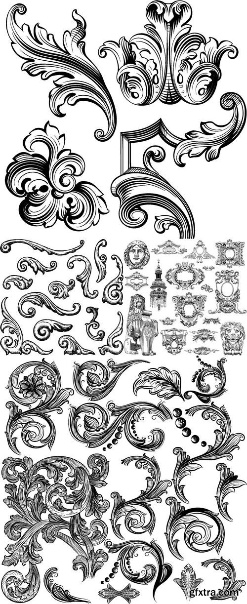 Vectors - Baroque Floral Elements 4