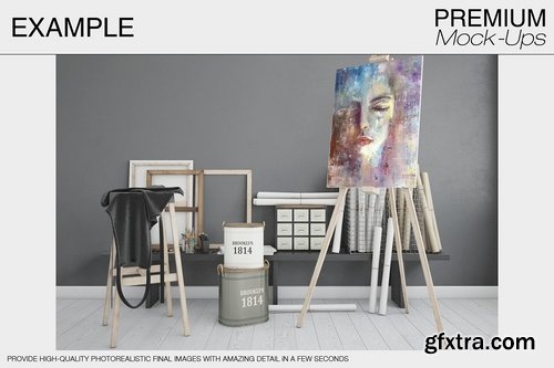 CM - Easel Stand with Canvas 2134874