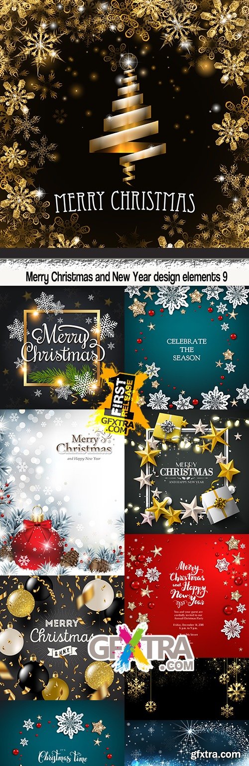 Merry Christmas and New Year design elements 9