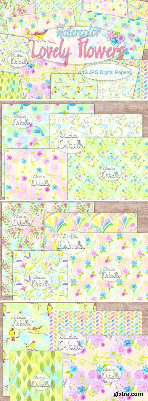 CM - Lovely Flowers - Watercolor patterns 2070428