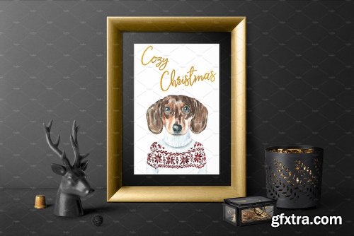 CreativeMarket Christmas Animals Dogs & Cats SALE 1955725