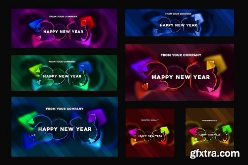 CreativeMarket 2018 New Year Social Media Cover Kit 2013760