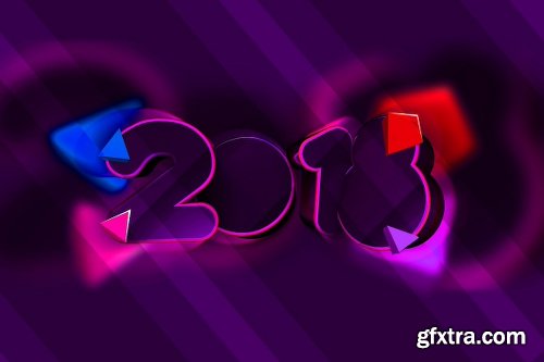 CreativeMarket 2018 New Year Social Media Cover Kit 2013760