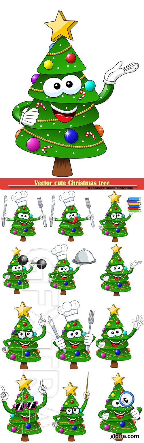 Vector cute Christmas tree