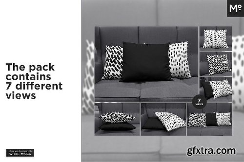 CreativeMarket Lumbar Pillow On Sofa Mock-Ups Set 2043839