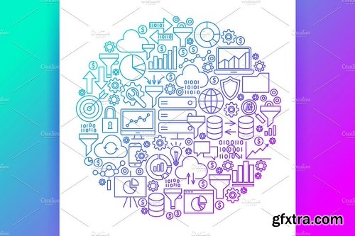 CreativeMarket Data Filter Line Art Icons 2026628