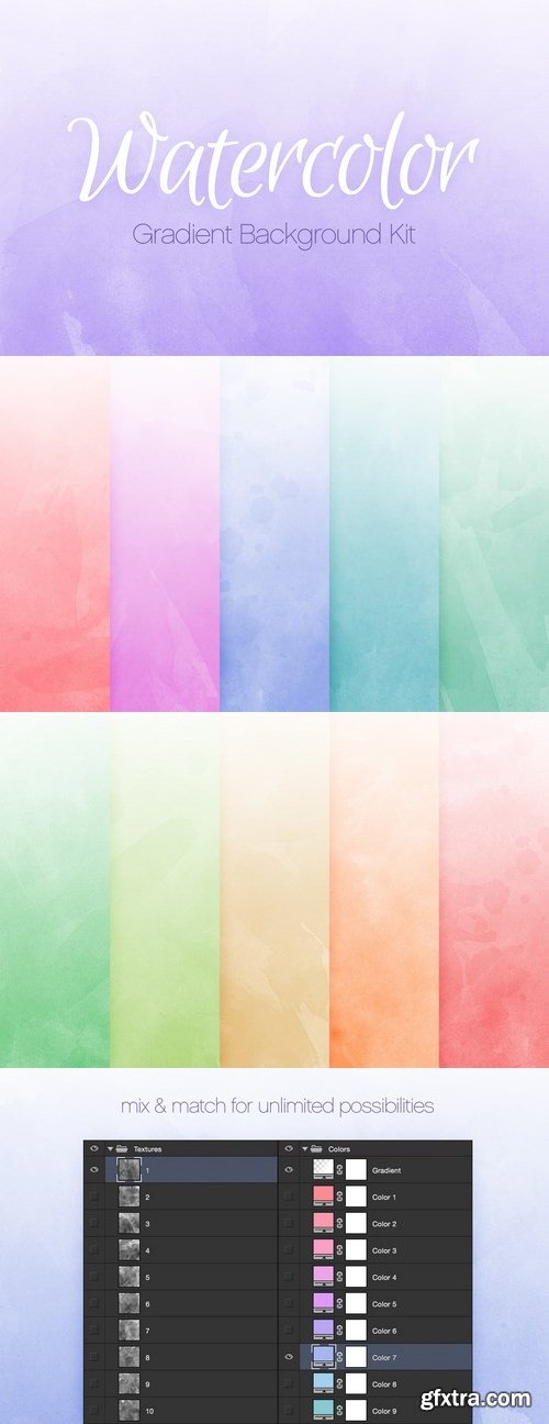 Medialoot - Watercolor Gradient Background Kit