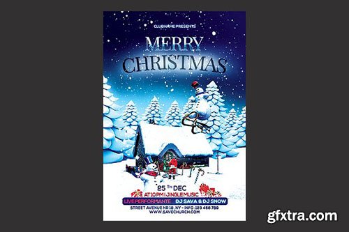 CreativeMarket - Merry Christmas Flyer 2146494