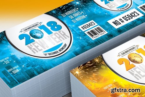 CreativeMarket 2018 New Year Event Ticket | VIP Pas 2122566