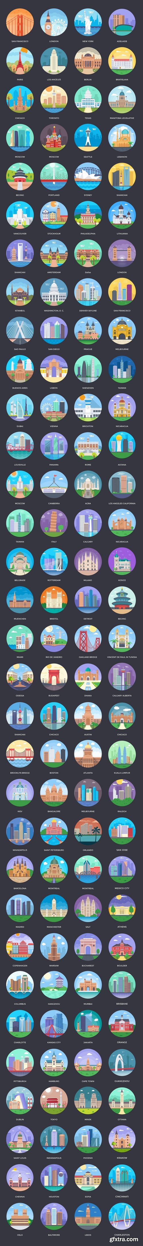 CM - 125+ World Cities Illustrations 2137529