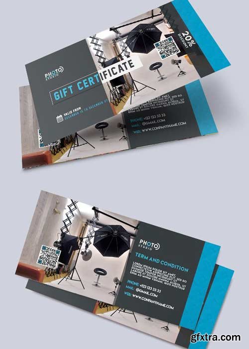 Photo Studio V7 Premium Gift Certificate PSD Template