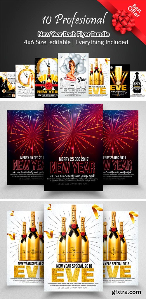 CM - 10 New Years Flyer / Poster Bundle 2085986