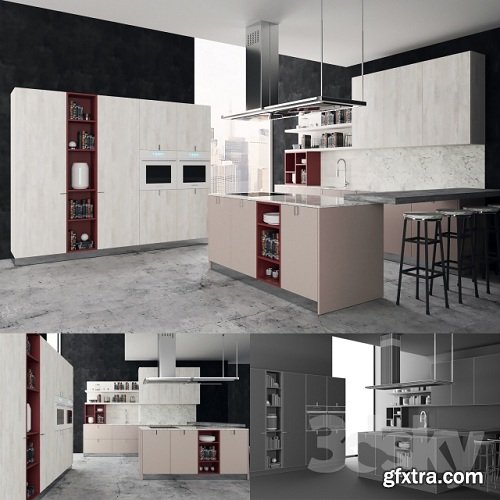 Modern Kitchen 3d Model