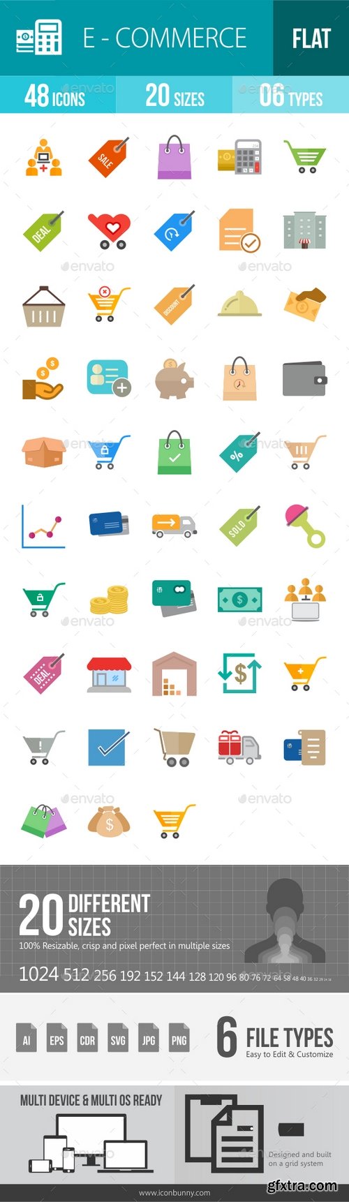 Graphicriver - Ecommerce Flat Multicolor Icons 12940201