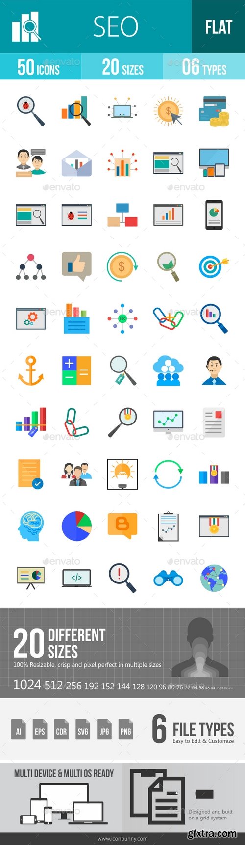 Graphicriver - SEO Flat Multicolor Icons 13001875