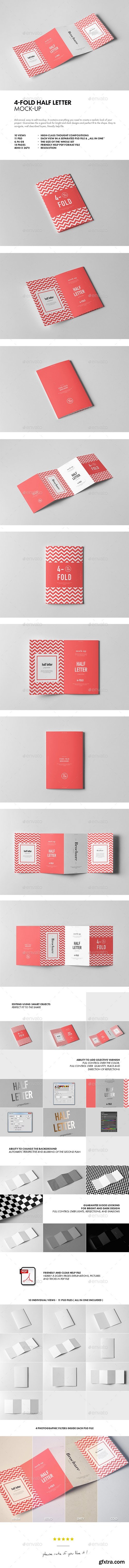 Graphicriver - Four-Fold Half Letter Brochure Mock-up 21110873