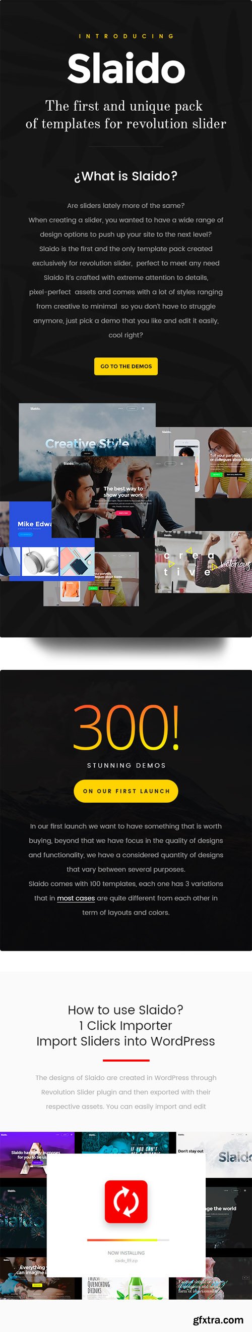 CodeCanyon - Slaido v1.1.1 - Template Pack for Slider Revolution - 20106981