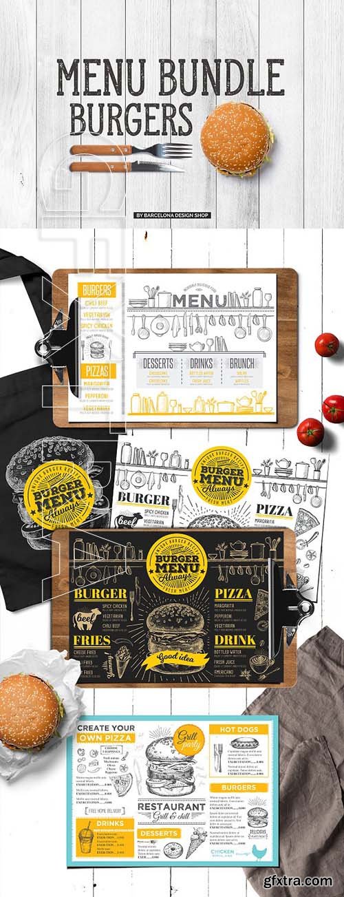 CreativeMarket - Burger Food Menu Bundle 2145264