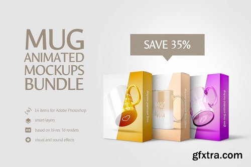 CM - Mug Animated Mockups Bundle 1549659