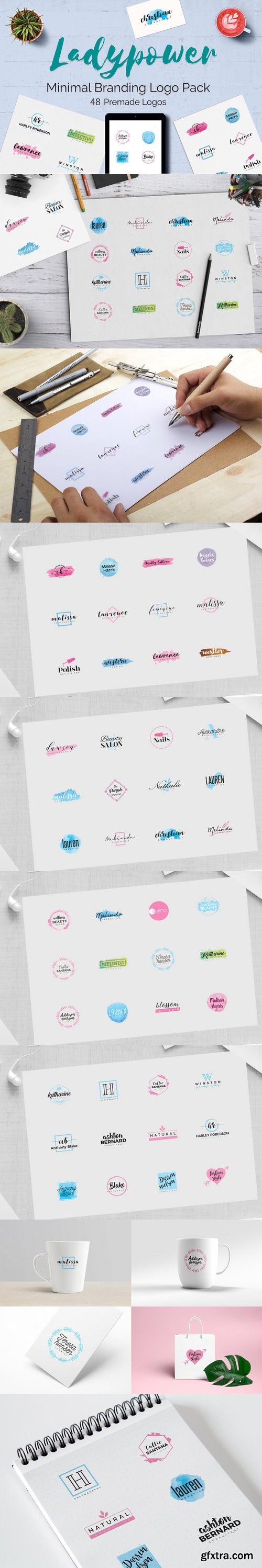 CM - LADYPOWER Feminine Branding Logo Set 1453011