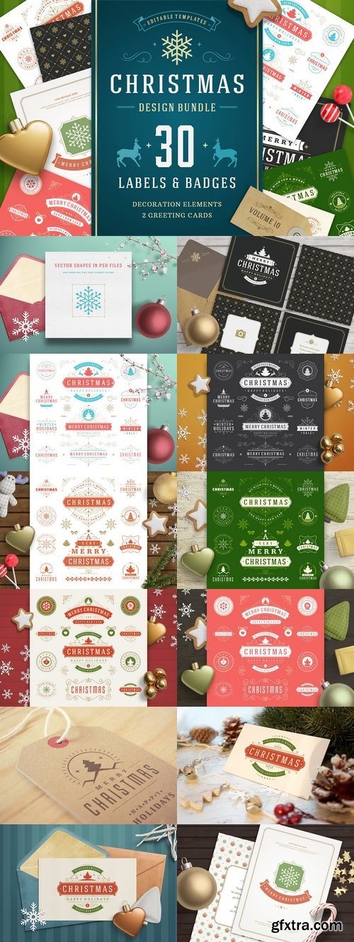 CM - Christmas 30 labels and badges 1920716