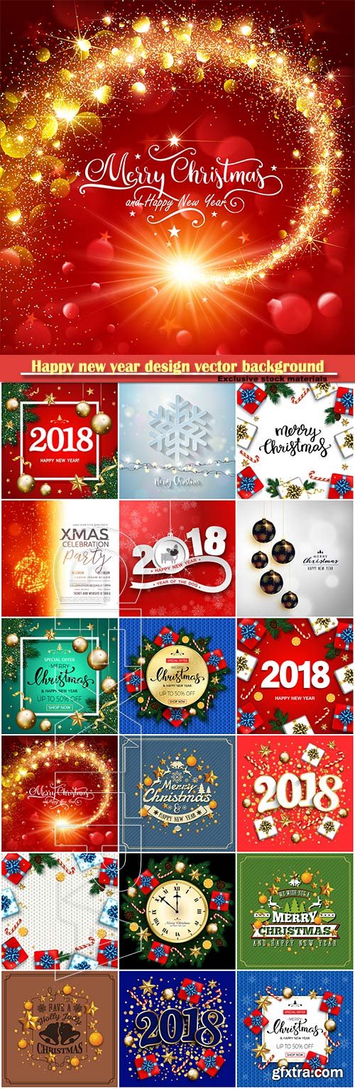 Happy new year design vector background with 2018