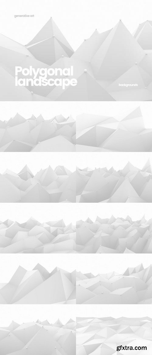 Polygonal Landscape with Connected Dots Background