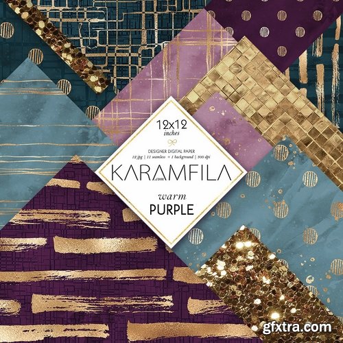 CM - Abstract Violet Gold Patterns 2140243