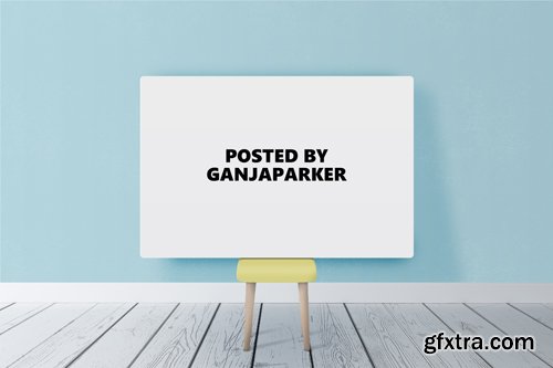 PSD Mock-Up - Horizontal Poster Canvas