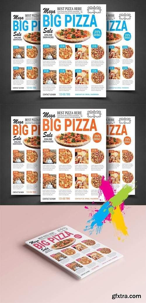 CreativeMarket - Big Pizza Flyer 2129282