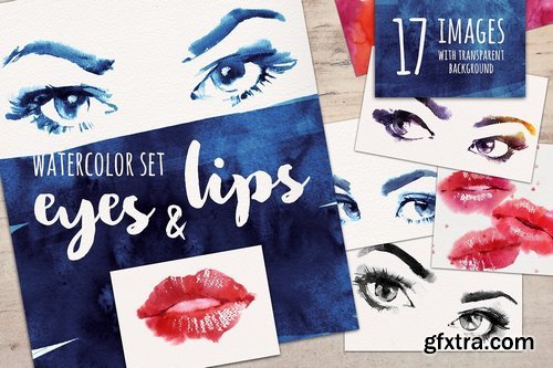 CM - Watercolor makeup. Eyes and lips. 1910507